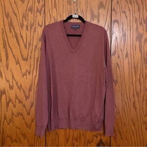 Brooks Brothers Supima Cotton V-Neck Sweater Heathered Maroon Men’s 1XL